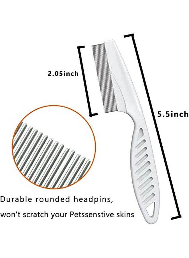 مشط للحيوانات الأليفة للكلاب والقطط، مشط للعناية بالكلاب الصغيرة والقطط، مشطان، مشط من الفولاذ المقاوم للصدأ للحيوانات الأليفة لإزالة الفراء المتشابك والعقد والتشابك، مشط تساقط الشعر - Image 3