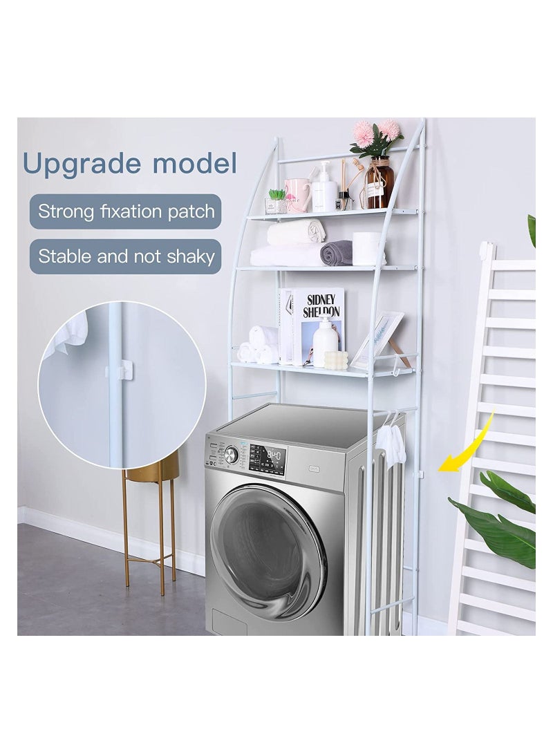 XiuWoo 3 Tier Bathroom Laundry Washing Machine Shelf Rack White 64x25x167cm - Image 5