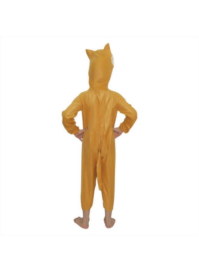 Kaku Fancy Dresses Fleece Fox Wild Animal Costume For Kids - Brown, 3-4 Years | Animal Fancy Dress For Boys & Girls - Image 3