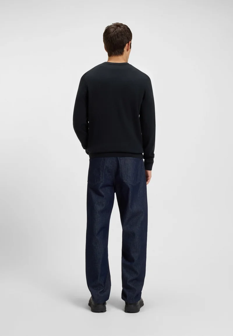 هوجو كنزة قطنية بتسمية شعار حمراء