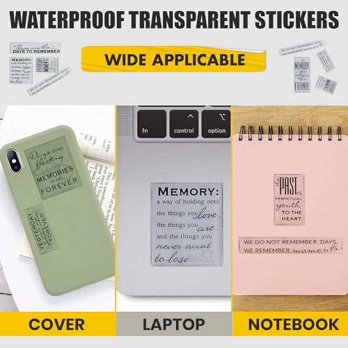 CraftyCrocodile Memories Love Quotes Epoxy Stickers - Clear & Black Memorial Family Themed in Loving Memory Stickers for Anniversary Wedding Scrapbook - Image 5