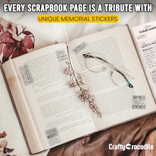 CraftyCrocodile Memories Love Quotes Epoxy Stickers - Clear & Black Memorial Family Themed in Loving Memory Stickers for Anniversary Wedding Scrapbook - Image 3