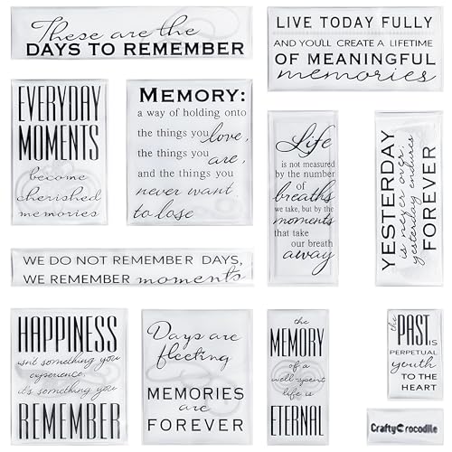 CraftyCrocodile Memories Love Quotes Epoxy Stickers - Clear & Black Memorial Family Themed in Loving Memory Stickers for Anniversary Wedding Scrapbook - Image 4