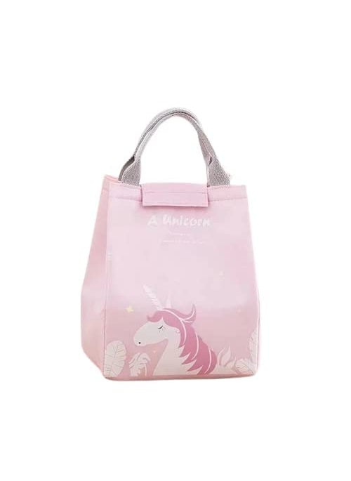 Flywind Flywind Insulated Lunch Bag Insulated Canvas Fabric Aluminum Foil Lunch Tote Handbag for WomenMenSchool Office Pink  - Image 1