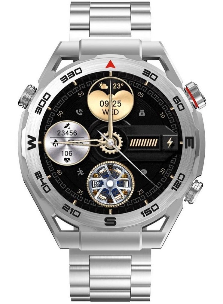 havit Smart Watch for Men - 1.43" AMOLED Full Touch Screen, Bluetooth Calling, IP68 Waterproof, Zinc Alloy Band, Heart Rate Monitoring, Sleep Tracking & Blood Oxygen Level, 120+ Sports Modes, Fitness Tracker, Wireless Charging, Smart Notifications - for Android & iOS (Silver) - Image 2