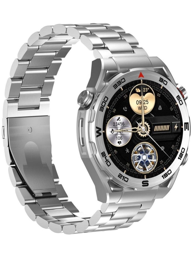 havit Smart Watch for Men - 1.43" AMOLED Full Touch Screen, Bluetooth Calling, IP68 Waterproof, Zinc Alloy Band, Heart Rate Monitoring, Sleep Tracking & Blood Oxygen Level, 120+ Sports Modes, Fitness Tracker, Wireless Charging, Smart Notifications - for Android & iOS (Silver) - Image 3