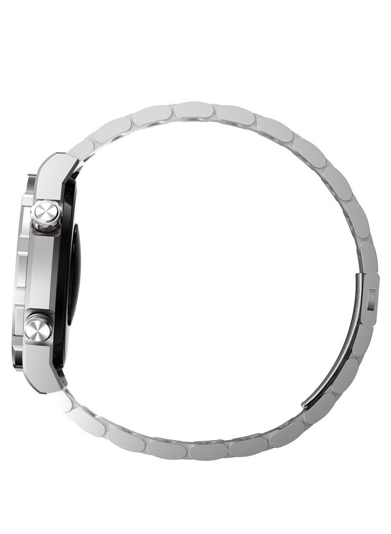 havit Smart Watch for Men - 1.43" AMOLED Full Touch Screen, Bluetooth Calling, IP68 Waterproof, Zinc Alloy Band, Heart Rate Monitoring, Sleep Tracking & Blood Oxygen Level, 120+ Sports Modes, Fitness Tracker, Wireless Charging, Smart Notifications - for Android & iOS (Silver) - Image 4