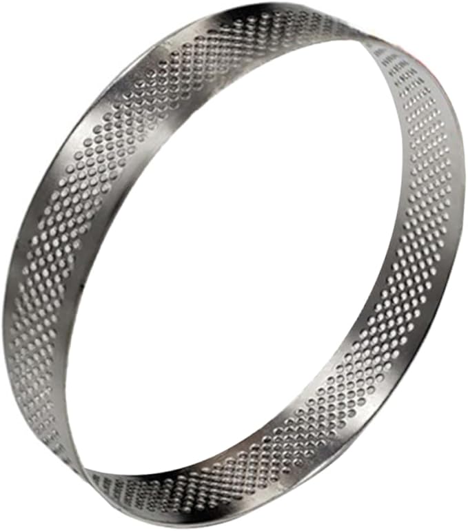 Stainless Steel Perforated Baking Rings 15X15CMx3pcs Silver For Tarts Quiches Cakes - Image 1