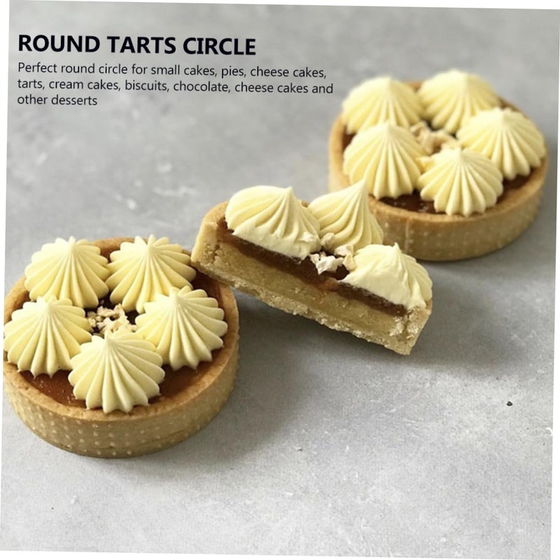 Stainless Steel Perforated Baking Rings 15X15CMx3pcs Silver For Tarts Quiches Cakes - Image 4