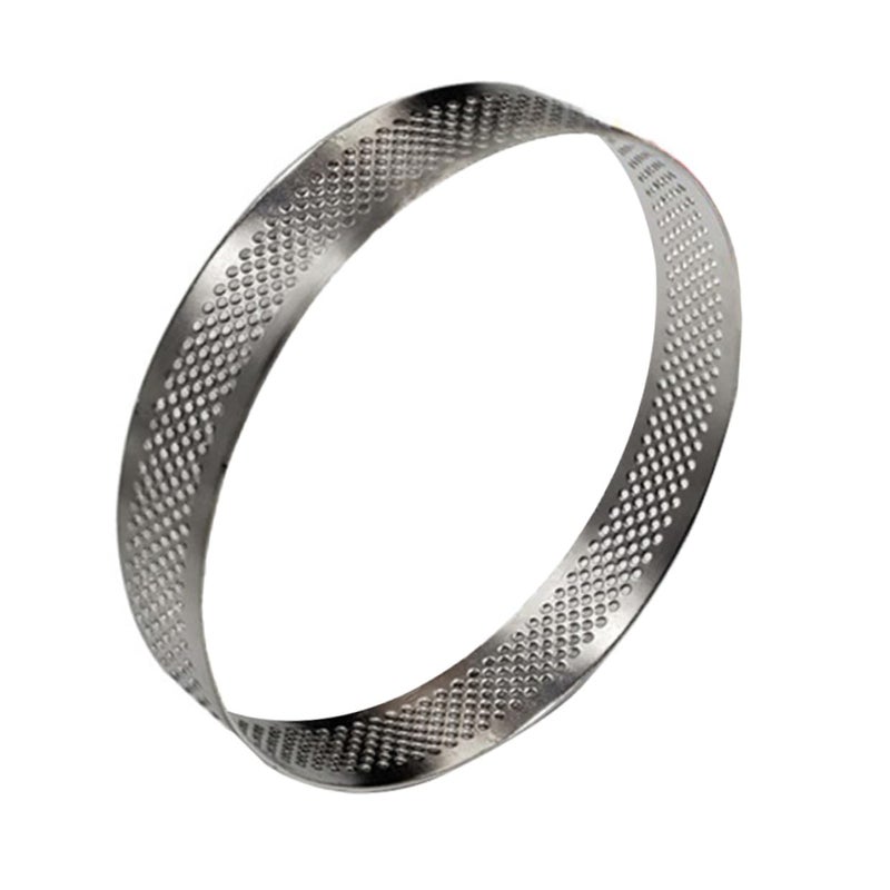 Stainless Steel Perforated Baking Rings 15X15CMx3pcs Silver For Tarts Quiches Cakes - Image 2