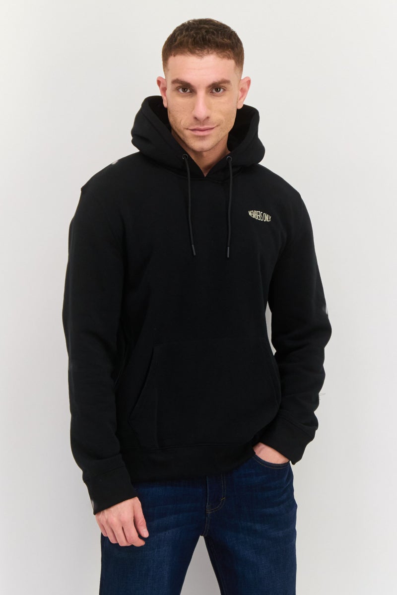 MEMBERS ONLY Men Hooded Embroidered Long Sleeve Hoodies, Black - Image 1