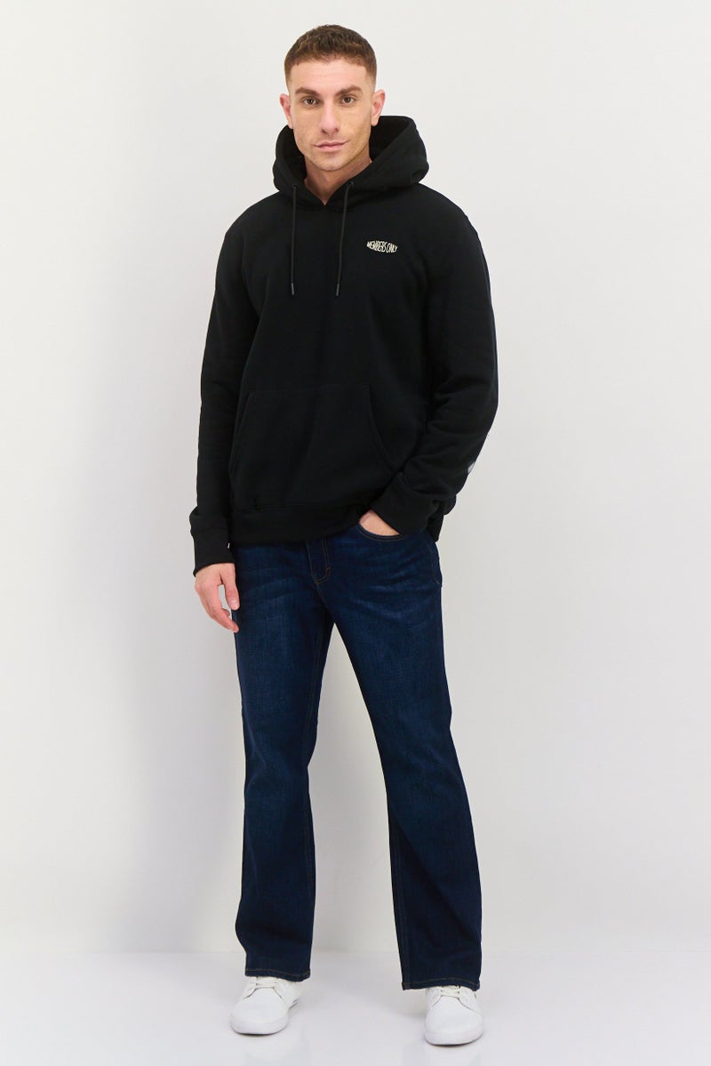 MEMBERS ONLY Men Hooded Embroidered Long Sleeve Hoodies, Black - Image 4