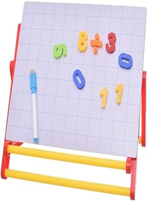 Generic Table Top Easel With 10 Number Flashcards And 10 Magnetic Stickers For Number Learning And Creative Fun With Pen - Multi Color