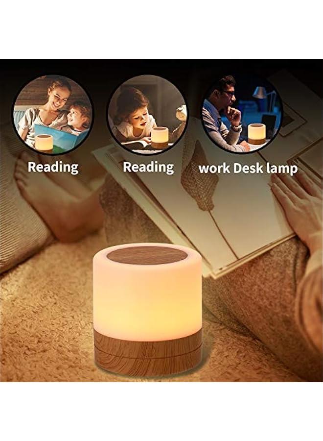 Nursery Night Light for Kids, USB Rechargeable Small Desk Lamp,13 RGB Colors & 4 Brightness & 1 Remote, Touch Bedside Cordless Table Lamp, Portable Night Lamp for Bedroom Living Room Home (Brown)  - Image 4