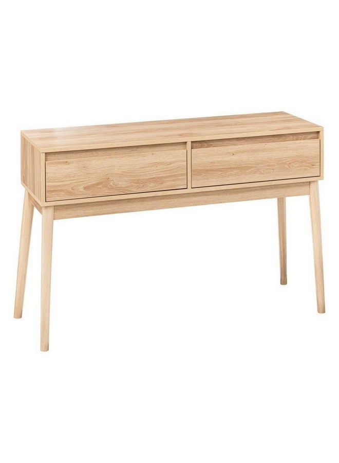Five Simply Smart Abana Natural Oak Effect 2-Drawer Console Table Brown 76 x 37 x 114 cm 193548 - Image 1