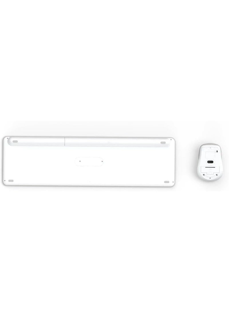 Hama | Wireless Keyboard Mouse Set WKM-550 (Multi-Device 2.4GHz via USB Receiver + 2x Bluetooth for PC, Laptop, Tablet, 10 m Range, German Layout, Quiet, Battery Operated) White - Image 4