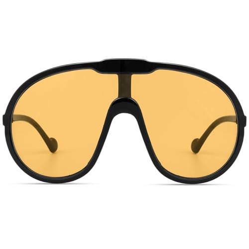 GFUIARA Trendy Oversized Sunglasses for Women Men Fashion Shield Aviator Sun Glasses UV400 Protection Goggles - Image 4
