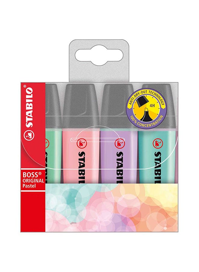 STABILO Highlighter Pen - Boss Original Wallet Pastel Wallet of 4 Assorted Colours 