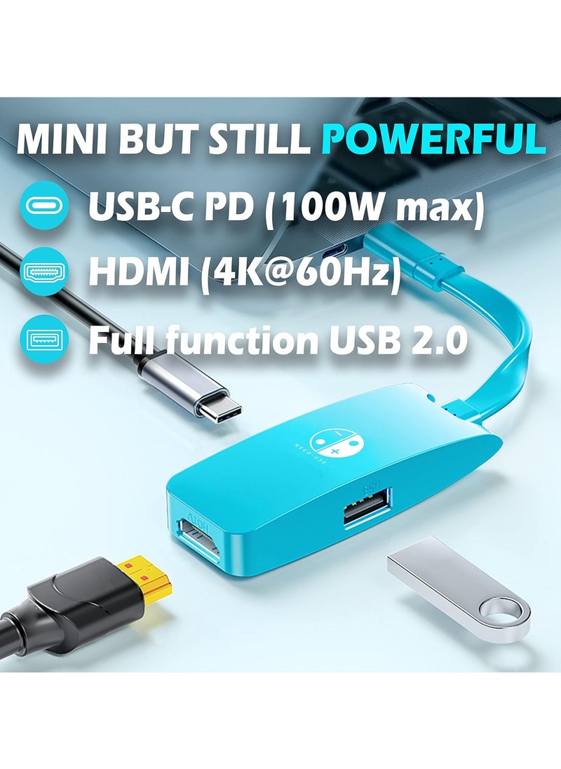 VKL - Switch HDMI Dock Adapter Compatible with Nintendo Switch/Switch OLED, Mini Portable USB-C to 4K HDMI USB Port TV Dock Charging Docking Station Base Adapter Hub for Travel Laptop Tablet Phone - Image 1