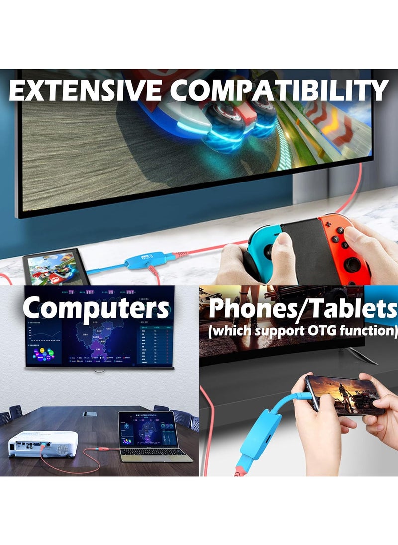 VKL - Switch HDMI Dock Adapter Compatible with Nintendo Switch/Switch OLED, Mini Portable USB-C to 4K HDMI USB Port TV Dock Charging Docking Station Base Adapter Hub for Travel Laptop Tablet Phone - Image 1
