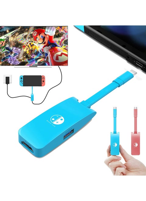 Switch HDMI Dock Adapter Compatible with Nintendo Switch/Switch OLED, Mini Portable USB-C to 4K HDMI USB Port TV Dock Charging Docking Station Base Adapter Hub for Travel Laptop Tablet Phone