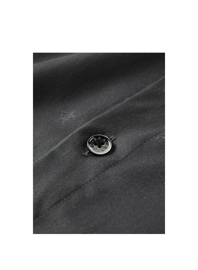 Waxbird Men's Long Sleeve Slim Fit Shirt With All-over Monogram Print, Spring/autumn Collection - Image 5