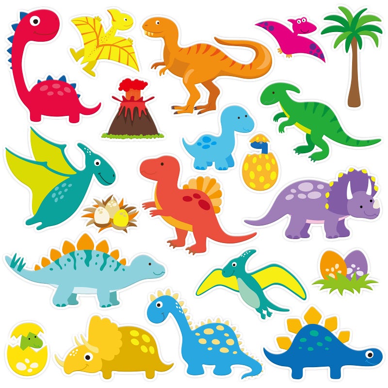 40 PCS Dinosaur Thick Gel Clings Dinosaurs Window Gel Clings Decals Stickers for Kids Toddlers and Adults Home Airplane Classroom Nursery Winter Dinosaurs Party Supplies Decorations Removable and