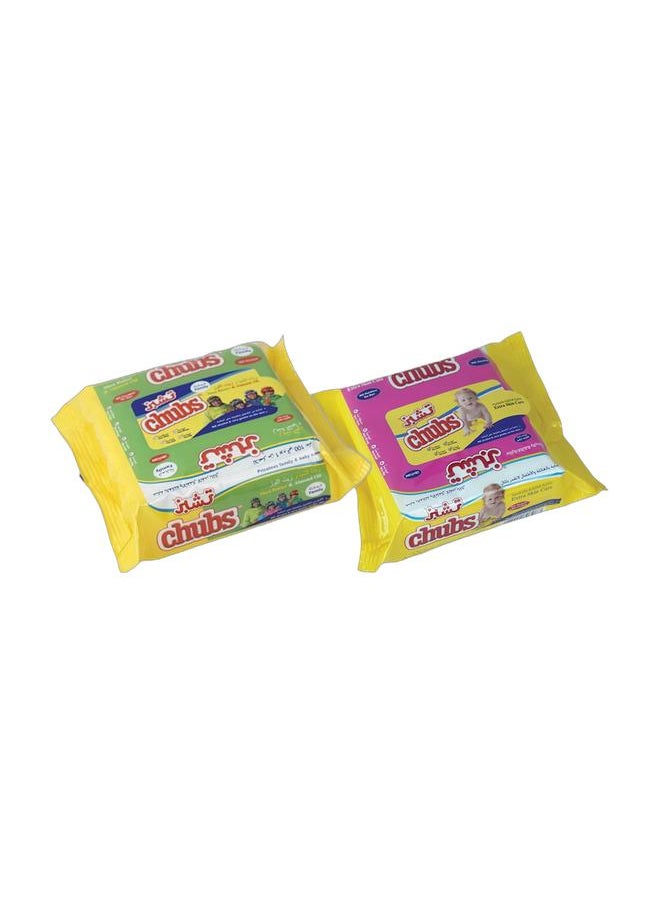 Chubs Baby Extra Skincare 20's Wipes + Pack Of 20's Family Wipes Flow- Almond & Shea Butter Bundle  - Image 1