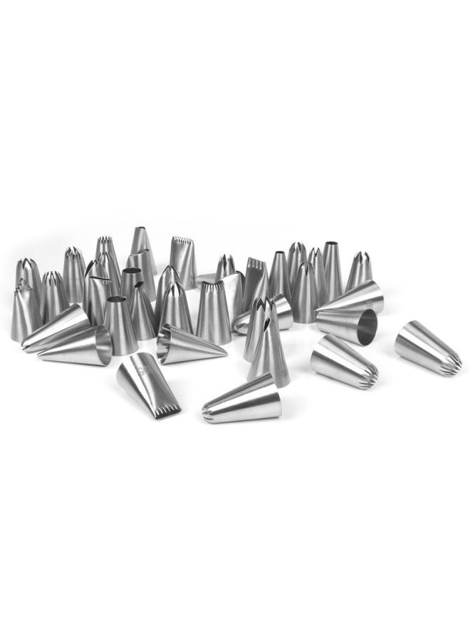 304 Stainless Steel Pastry Nozzle 6-tooth Belt Number Seamless Welding Cream Nozzle Large Cake Decorating Tool-Specifications:222  - Image 2