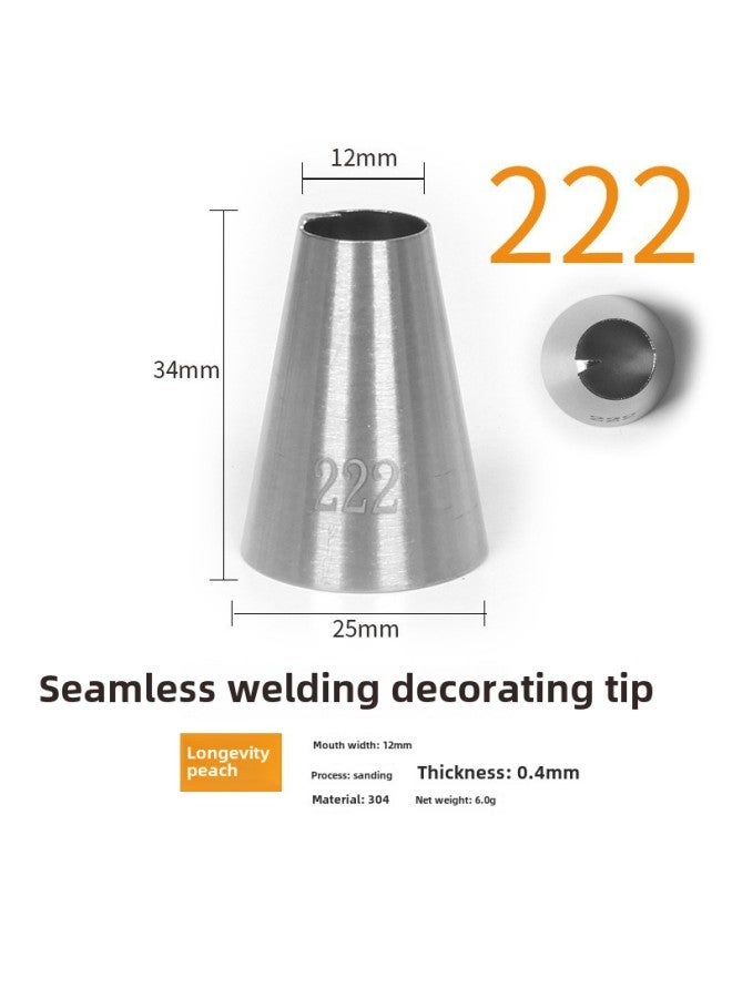 304 Stainless Steel Pastry Nozzle 6-tooth Belt Number Seamless Welding Cream Nozzle Large Cake Decorating Tool-Specifications:222  - Image 1