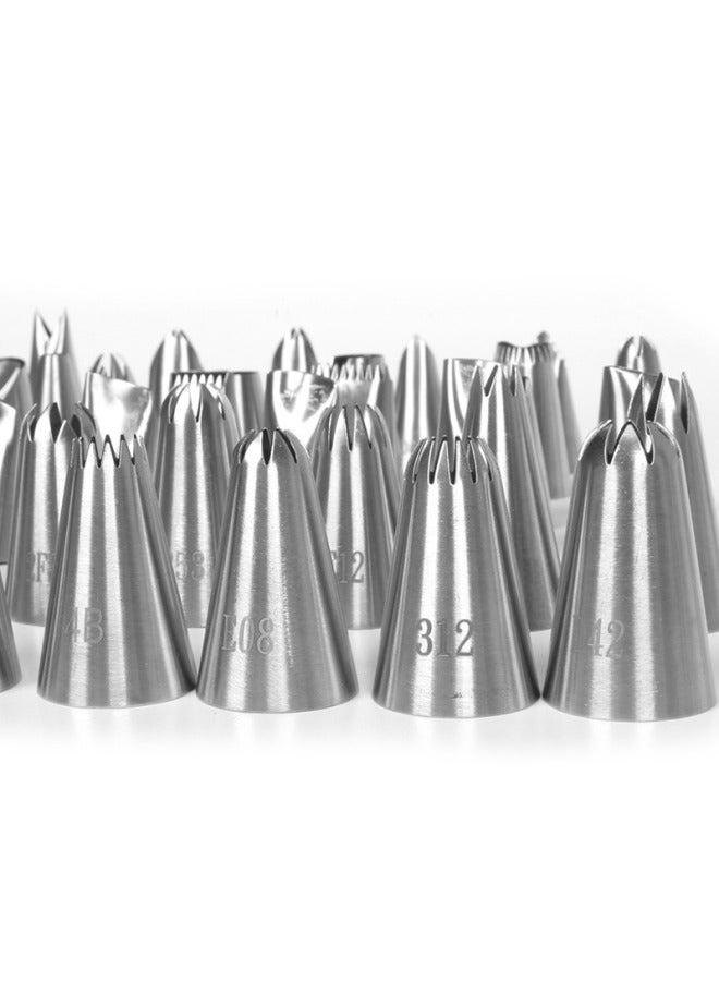 304 Stainless Steel Pastry Nozzle 6-tooth Belt Number Seamless Welding Cream Nozzle Large Cake Decorating Tool-Specifications:222  - Image 4