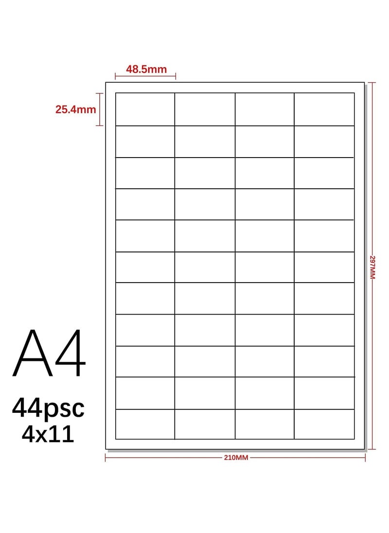 ECVV printable a4 self adhesive stickers shipping mailing label fba package paper compatible for laser & ink jet printers 44-up labels white(100 sheets, 4400 labels)  - Image 3