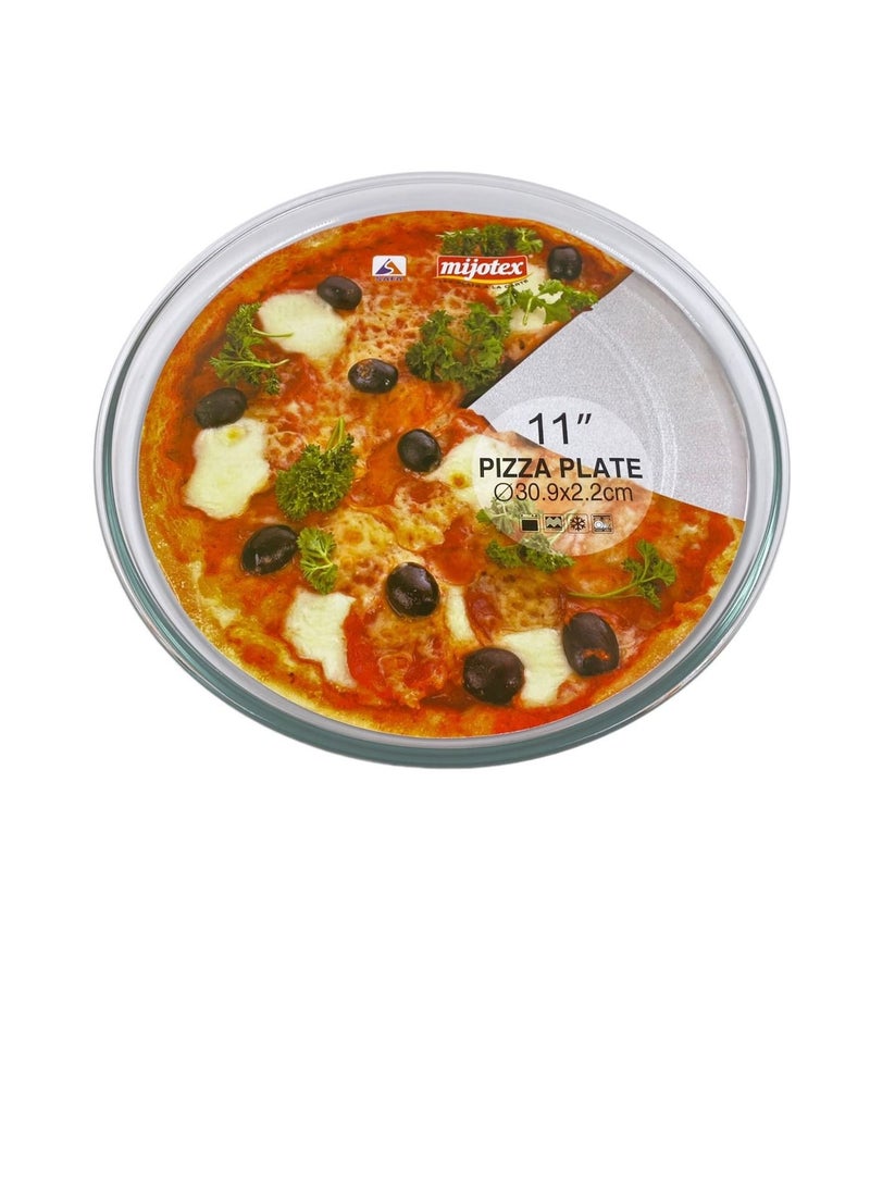 MIJOTEX Round Shape Pizza Plate Transparent 30.9X2.2 cm  - Image 2