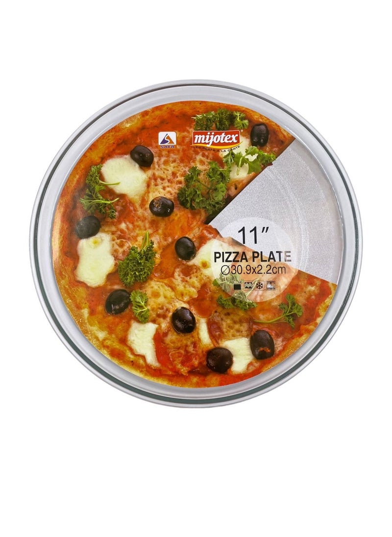 MIJOTEX Round Shape Pizza Plate Transparent 30.9X2.2 cm  - Image 1