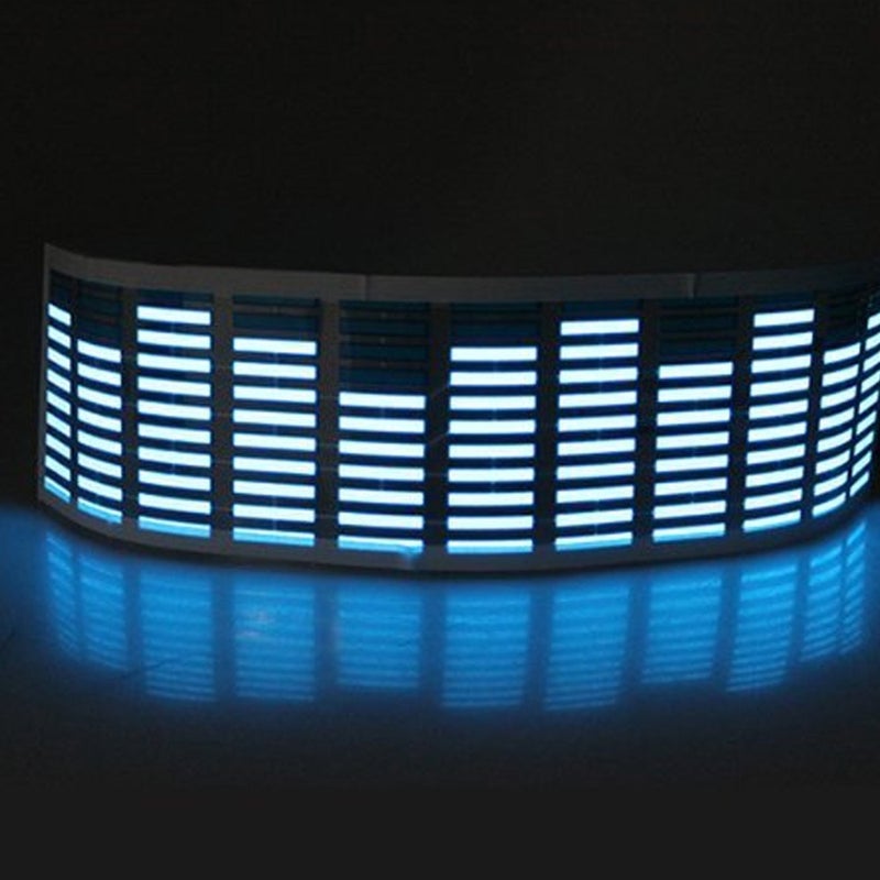 ESUPPORT ملصق سيارة LED ضوء متوازن صوت الموسيقى مع مستشعر تنشيط ESUPPORT 45 x 11 سم باللون الأزرق - Image 4