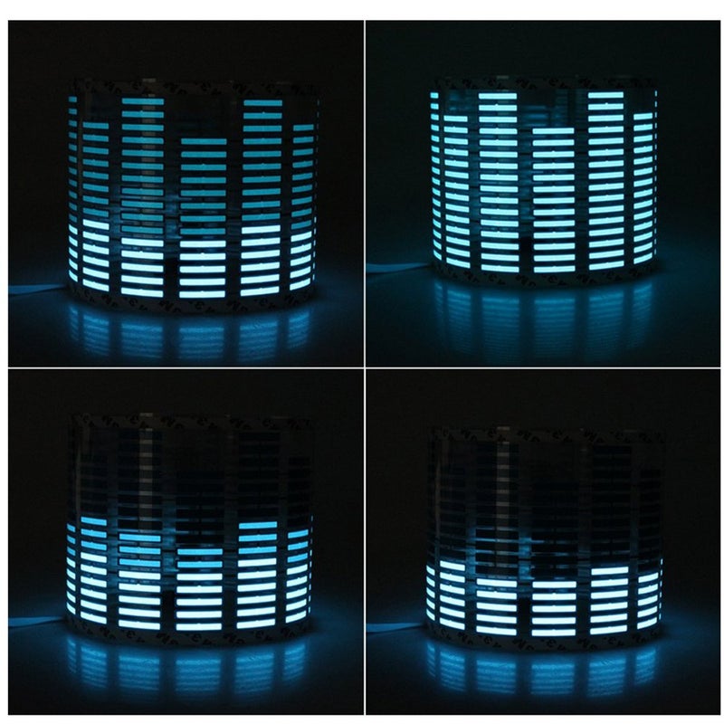 ESUPPORT ملصق سيارة LED ضوء متوازن صوت الموسيقى مع مستشعر تنشيط ESUPPORT 45 x 11 سم باللون الأزرق - Image 3