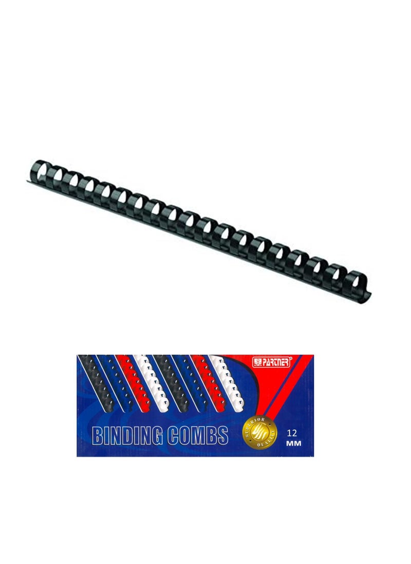 PARTNER - Binding Accessories With 12mm Comb Black - Image 1