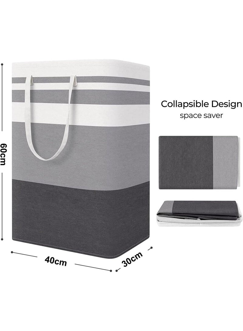 3-Pack Collapsible Laundry Baskets, Freestanding Waterproof Hamper with Handles for Adults - Laundry Room, Bedroom, Bathroom, Dorm - Image 2