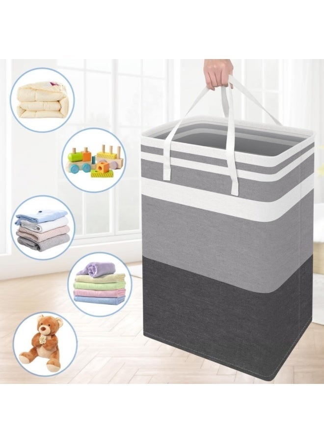 3-Pack Collapsible Laundry Baskets, Freestanding Waterproof Hamper with Handles for Adults - Laundry Room, Bedroom, Bathroom, Dorm - Image 4