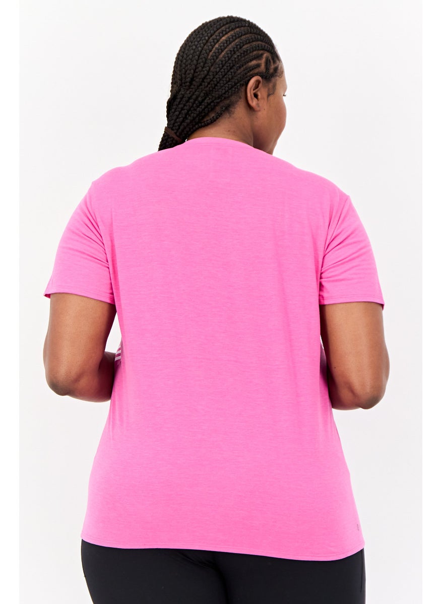 Adidas - Women Sportswear Fit Short Sleeves Training T-Shirt, Pink - Image 1