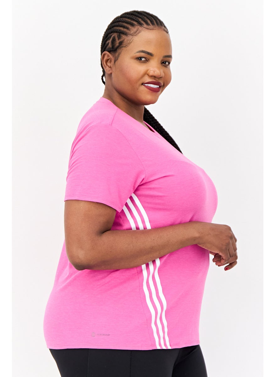Adidas - Women Sportswear Fit Short Sleeves Training T-Shirt, Pink - Image 1