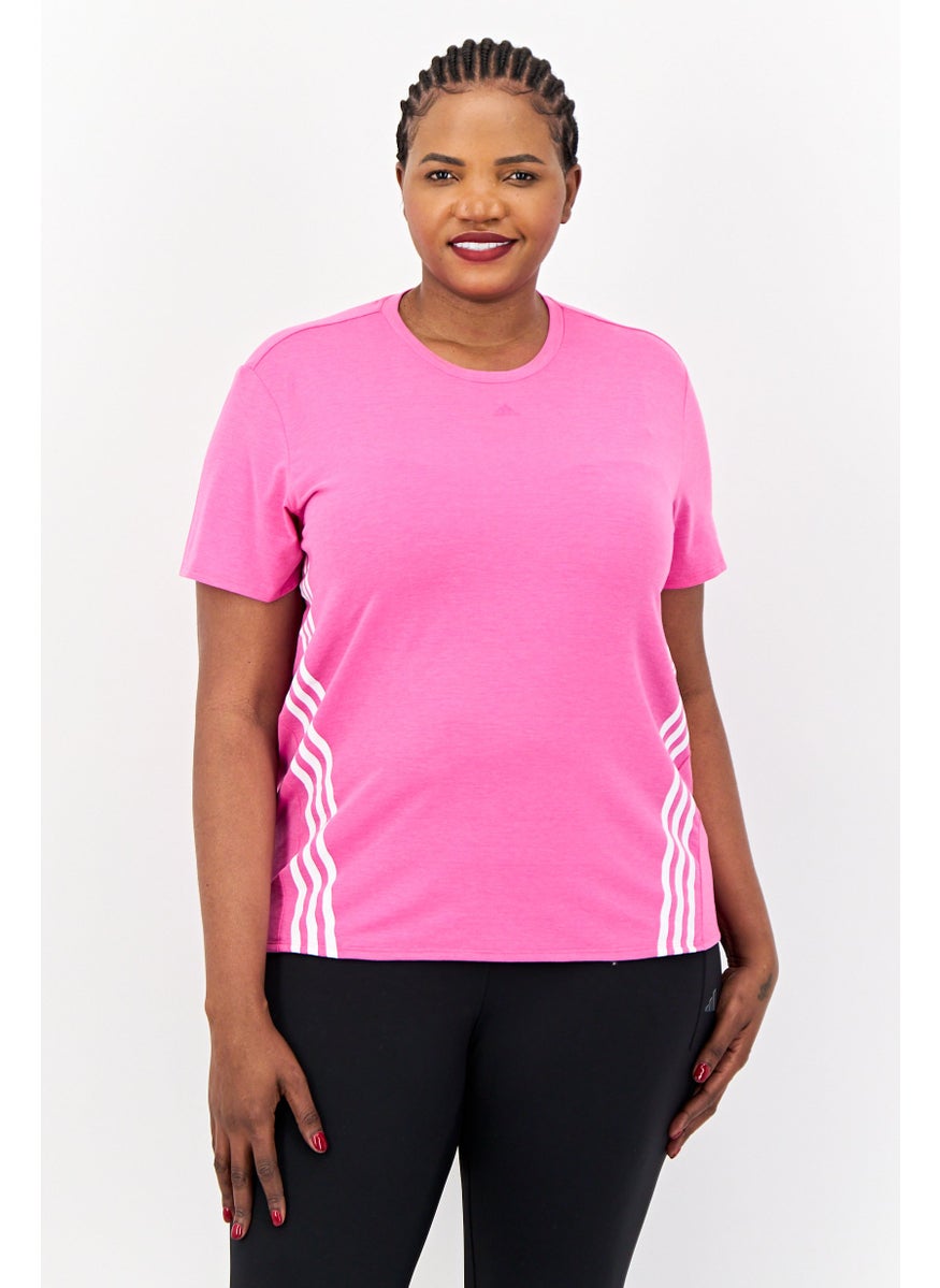 Adidas - Women Sportswear Fit Short Sleeves Training T-Shirt, Pink - Image 1