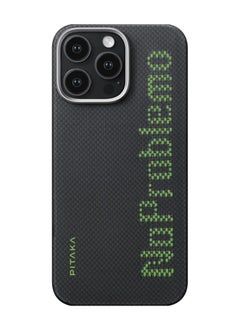 PITAKA PITAKA for iPhone 16 Pro Max Case Compatible with MagSafe, Thin & Light Case iPhone 16 Pro Max with a Caseless Feel, Glow in the Dark, 1500D Aramid Fiber Woven Luminous Tactile Woven Case - No Problemo  - Image 2