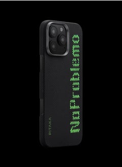 PITAKA PITAKA for iPhone 16 Pro Max Case Compatible with MagSafe, Thin & Light Case iPhone 16 Pro Max with a Caseless Feel, Glow in the Dark, 1500D Aramid Fiber Woven Luminous Tactile Woven Case - No Problemo  - Image 3