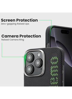 PITAKA PITAKA for iPhone 16 Pro Max Case Compatible with MagSafe, Thin & Light Case iPhone 16 Pro Max with a Caseless Feel, Glow in the Dark, 1500D Aramid Fiber Woven Luminous Tactile Woven Case - No Problemo  - Image 4