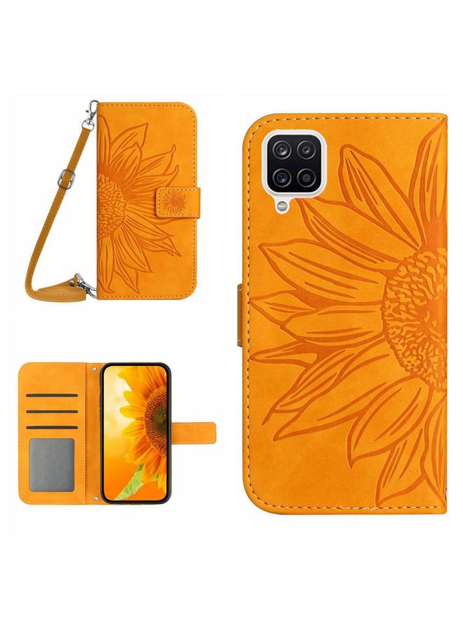 S-TOP Case For Samsung Galaxy A42 5G Skin Feel Sun Flower Pattern Flip Leather Phone Case with Lanyard - Image 1