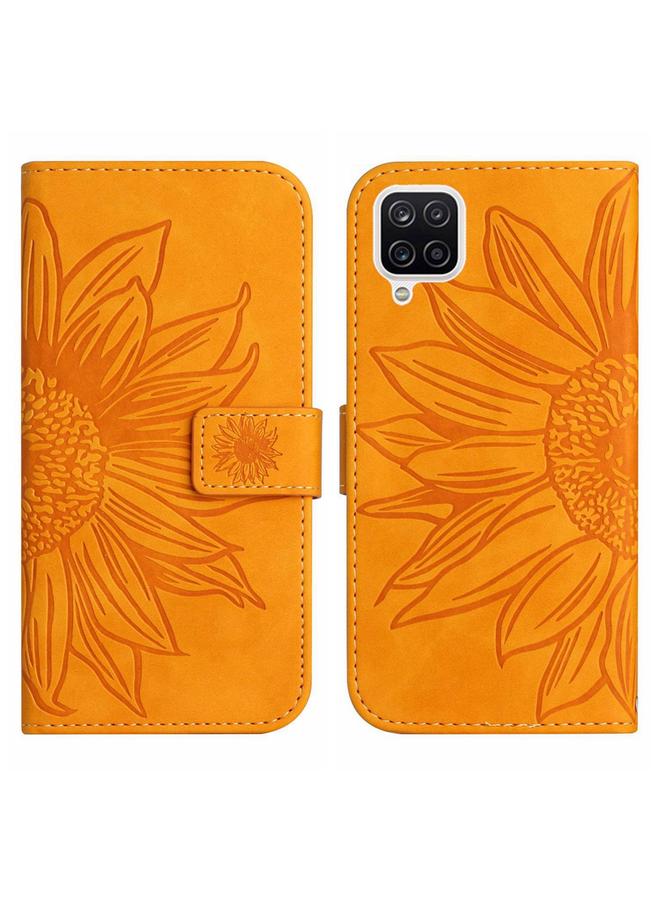S-TOP Case For Samsung Galaxy A42 5G Skin Feel Sun Flower Pattern Flip Leather Phone Case with Lanyard - Image 2