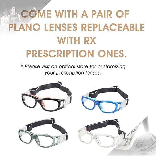 EnzoDate Children Basketball Goggles for Boys & Girls, Clear Lens Teenage Sports Glasses, Protection Soccer Glasses - Image 2