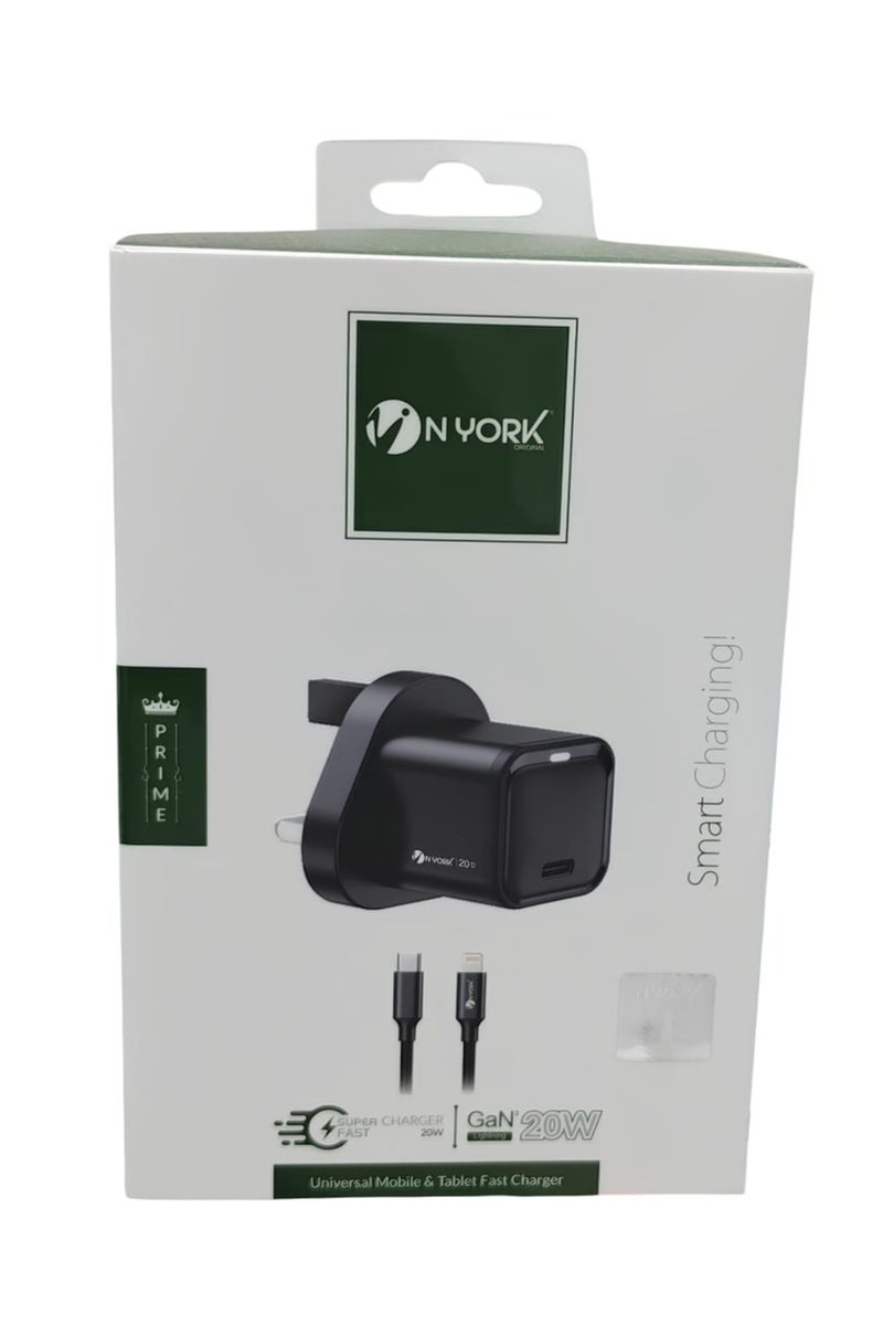 NYORK 20W Type-C GaN Fast Charging Charger with Type-C iPhone Charging Cable - Image 3