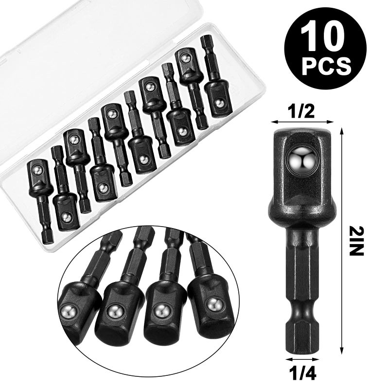 Mudder Impact Adapter Square Socket for Drills Extension Driver Bits Hex Impact Socket Adapter for Automotive DIY - Image 2